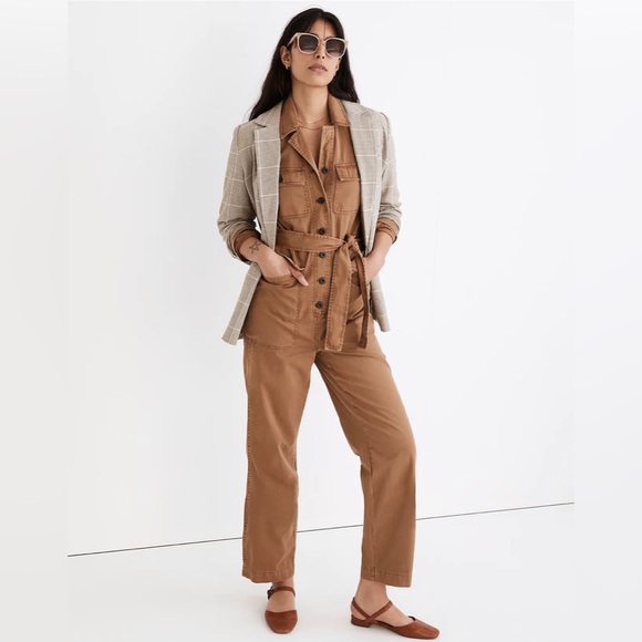 NWOT MADEWELL Long-Sleeve Tie-Waist Fatigue Jumpsuit EXTRA SMALL, XS - Picture 4 of 6